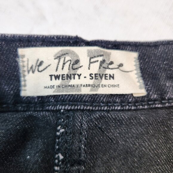 Free People Women's Size 27 Mini Skirt Brea Cut off Denim Faded Black (17) - Picture 6 of 10